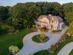 Southwest Michigan Vacation Rentals: An aerial view of the "Moodance" vacation rental from Unsalted.